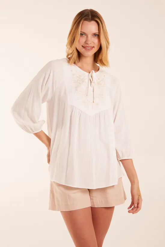 Floral Embroidered Bust Top
