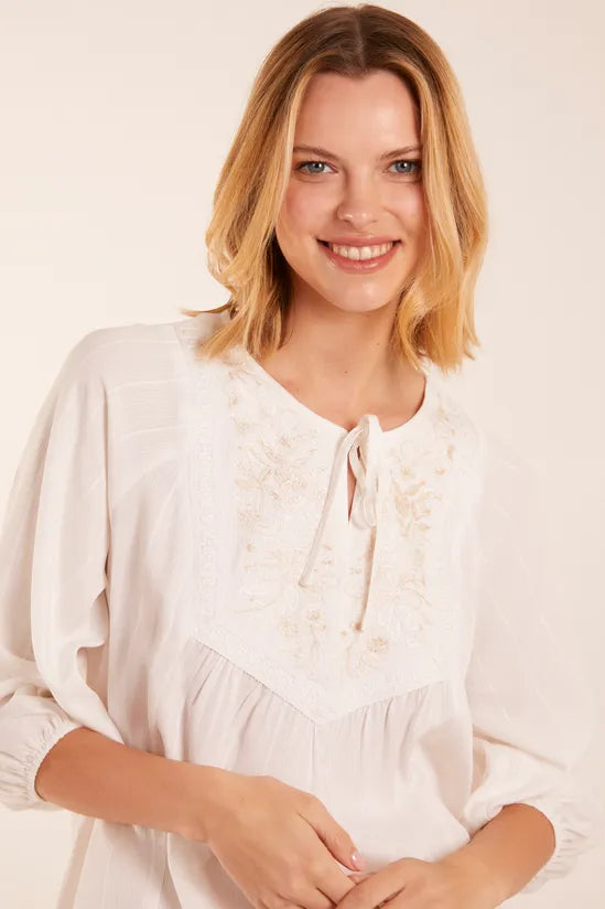 Floral Embroidered Bust Top